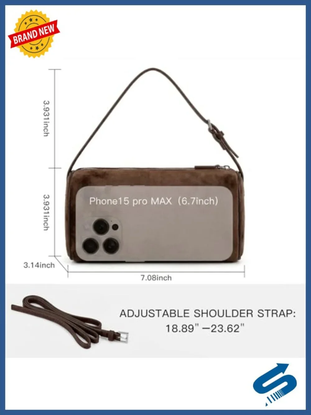 Vegan Leather Mini Purse With Adjustable Crossbody Strap